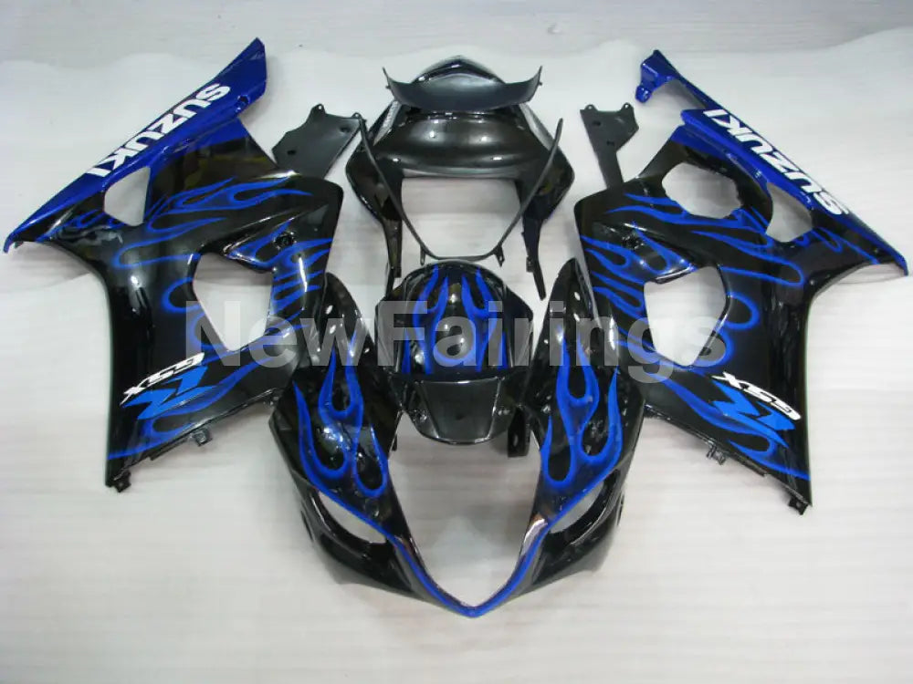 Black and Blue Flame - GSX-R1000 03-04 Fairing Kit