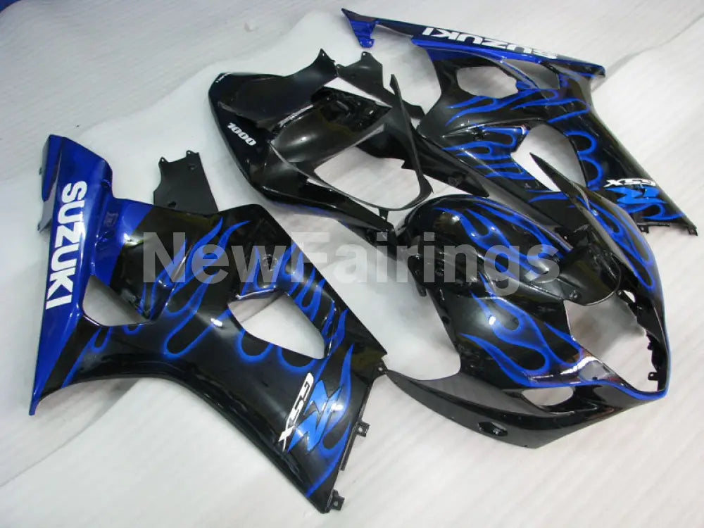 Black and Blue Flame - GSX-R1000 03-04 Fairing Kit