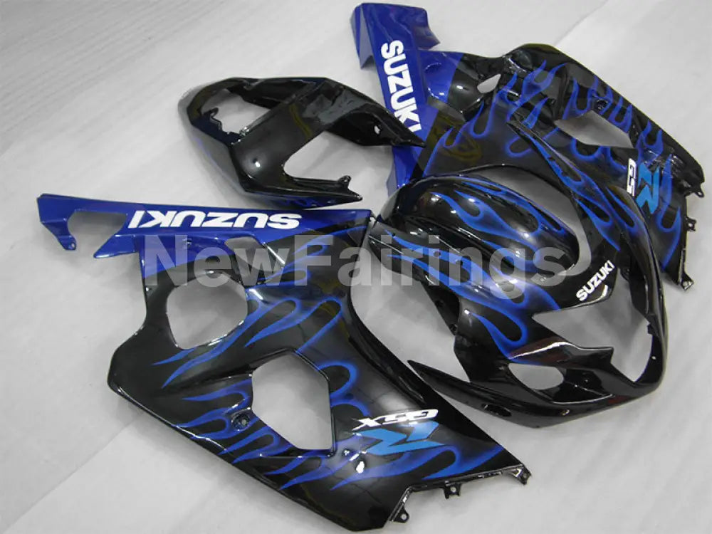 Black and Blue Flame - GSX-R600 04-05 Fairing Kit
