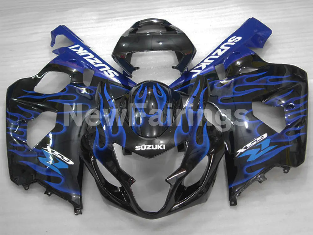 Black and Blue Flame - GSX-R750 04-05 Fairing Kit