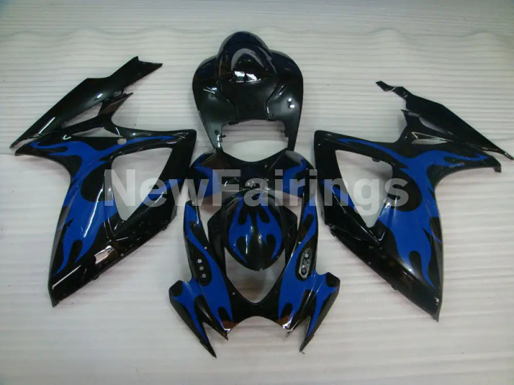 Black and Blue Flame - GSX-R750 06-07 Fairing Kit