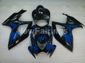 Black and Blue Flame - GSX-R750 06-07 Fairing Kit