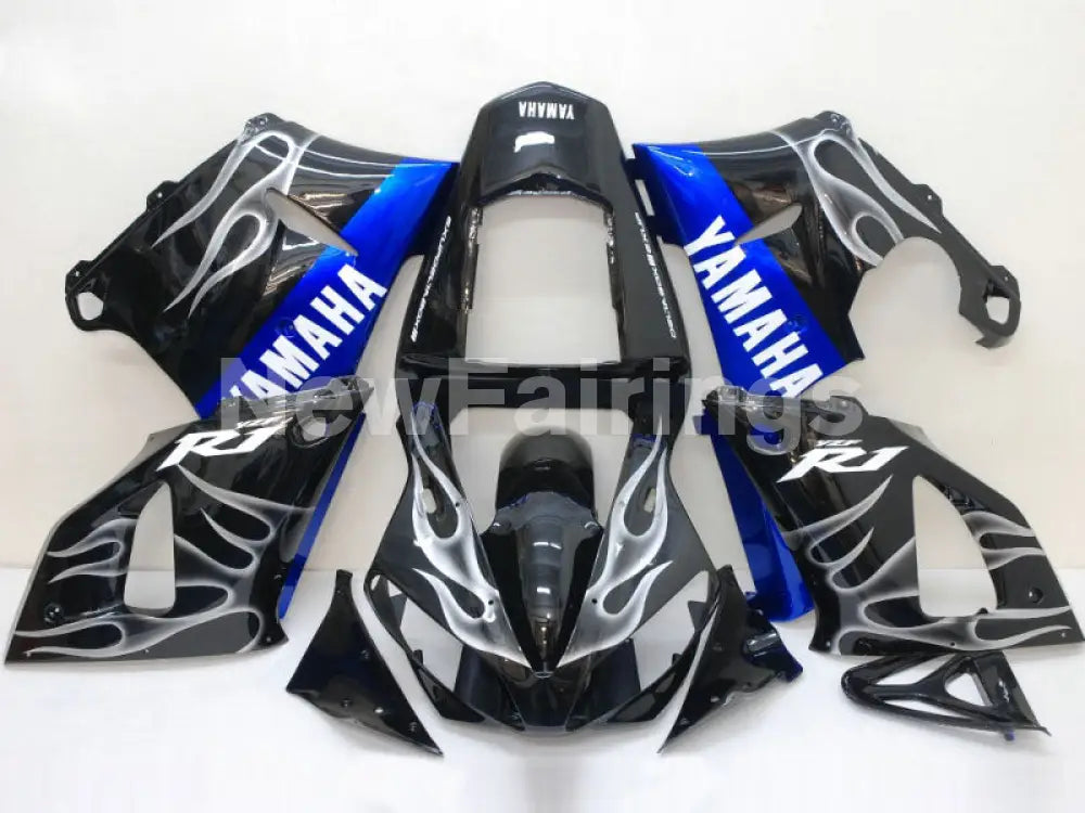 Black and Blue Flame - YZF-R1 00-01 Fairing Kit
