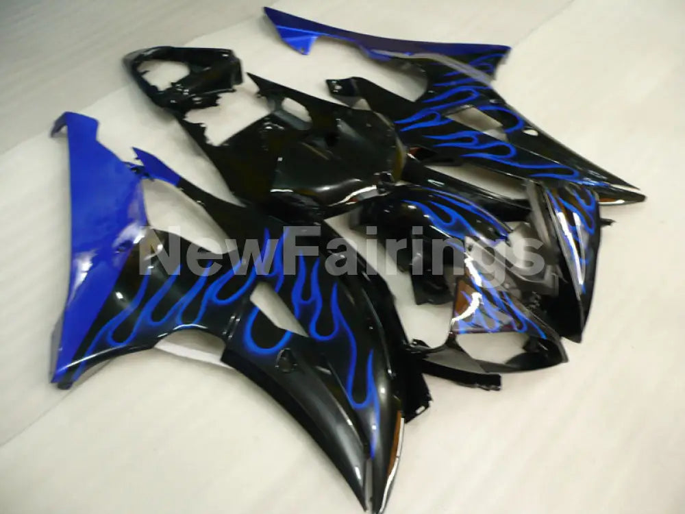 Black and Blue Flame - YZF-R6 08-16 Fairing Kit