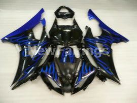 Black and Blue Flame - YZF-R6 08-16 Fairing Kit
