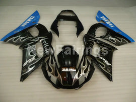 Black and Blue Grey Flame - YZF-R6 98-02 Fairing Kit