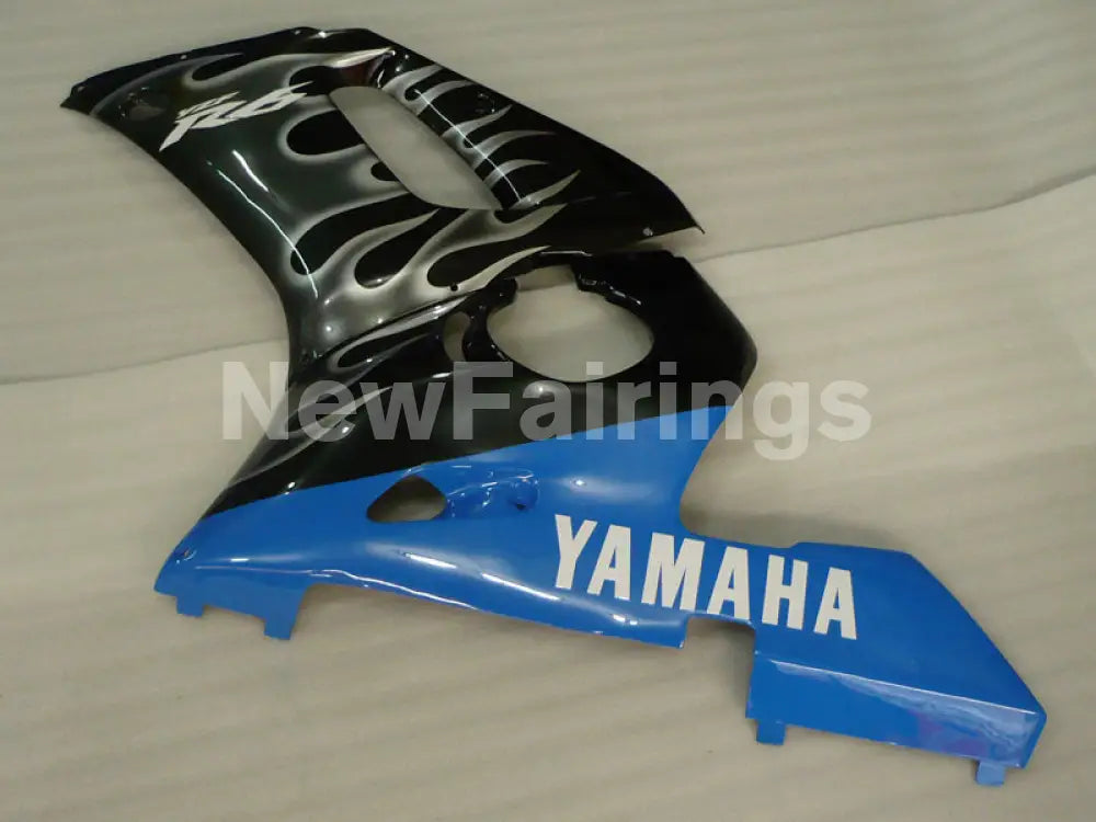 Black and Blue Grey Flame - YZF-R6 98-02 Fairing Kit