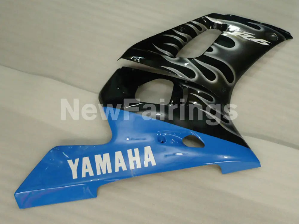 Black and Blue Grey Flame - YZF-R6 98-02 Fairing Kit