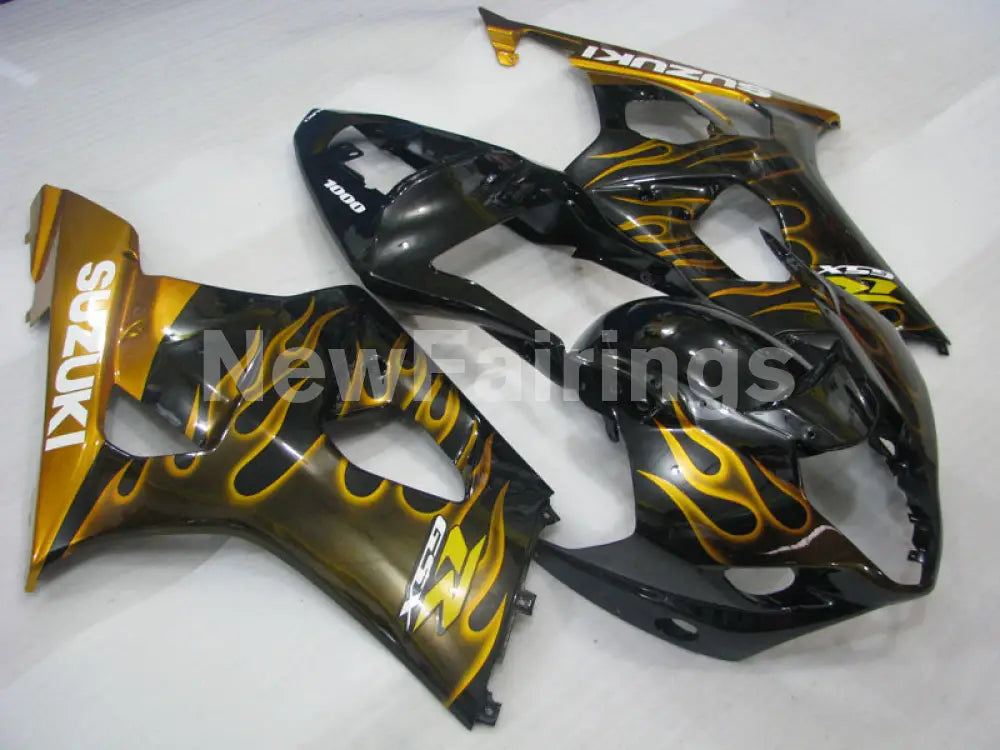 Black and Golden Flame - GSX-R1000 03-04 Fairing Kit