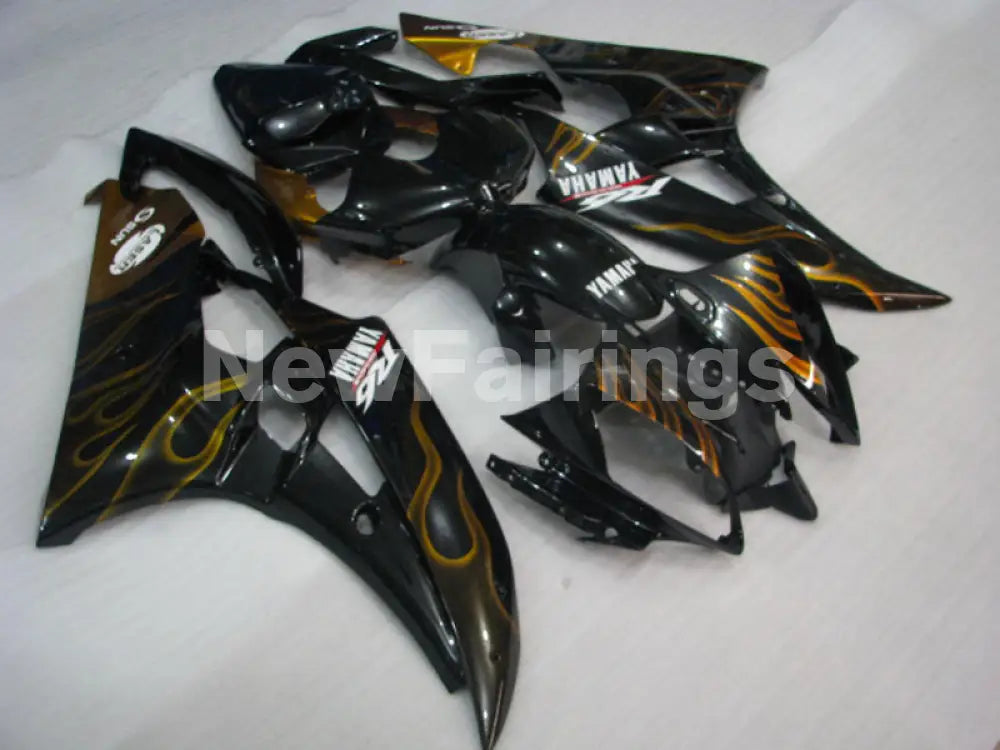 Black and Golden Flame- YZF-R6 06-07 Fairing Kit