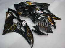 Cargar imagen en el visor de la galería, Black and Golden Flame- YZF-R6 06-07 Fairing Kit