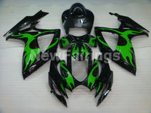 Cargar imagen en el visor de la galería, Black and Green Flame - GSX-R750 06-07 Fairing Kit