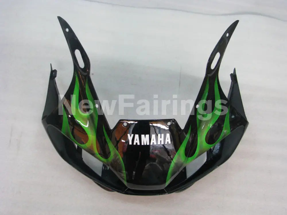 Black and Green Flame - YZF-R6 98-02 Fairing Kit
