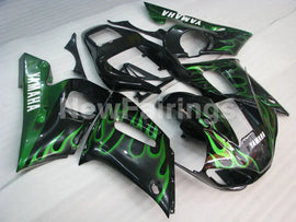 Black and Green Flame - YZF-R6 98-02 Fairing Kit