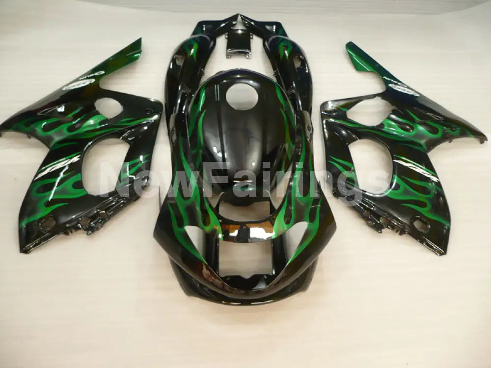Black and Green Flame - YZF600R Thundercat 96-07 Fairing Kit