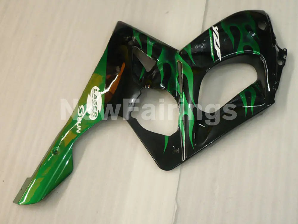 Black and Green Flame - YZF600R Thundercat 96-07 Fairing Kit