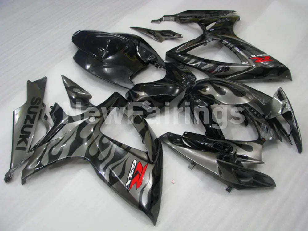 Black and Grey Flame - GSX-R600 06-07 Fairing Kit