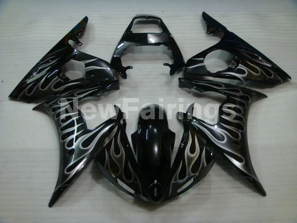 Black and Grey Flame - YZF-R6 05 Fairing Kit