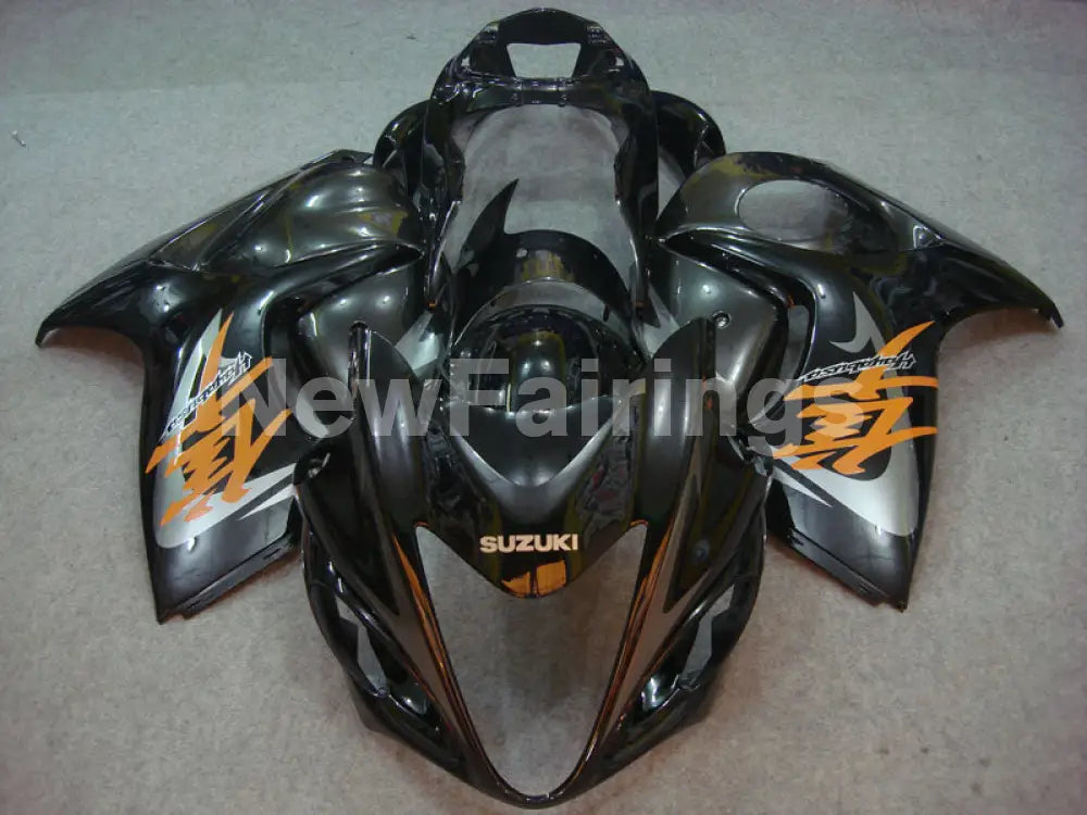 Black and Grey Orange Factory Style - GSX1300R Hayabusa 08-20 Fairing Kit