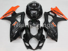 Black and Matte Black Orange Factory Style - GSX-R1000 07-08 Fairing Kit