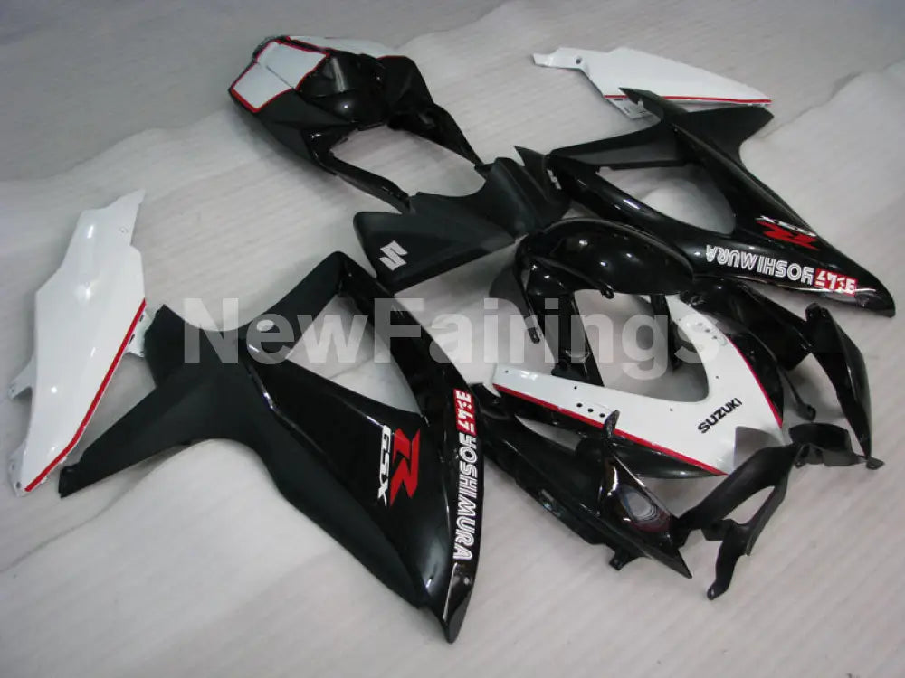 Black and Matte Black White Factory Style - GSX-R600 08-10 Fairing Kit