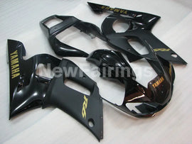 Black and Matte Black with Gold Decals Factory Style - YZF-R6 98-02 Fairing Kit