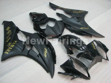 Cargar imagen en el visor de la galería, Black and Matte Black with Gold Stickers Factory Style - YZF-R6 06-07 Fairing Kit