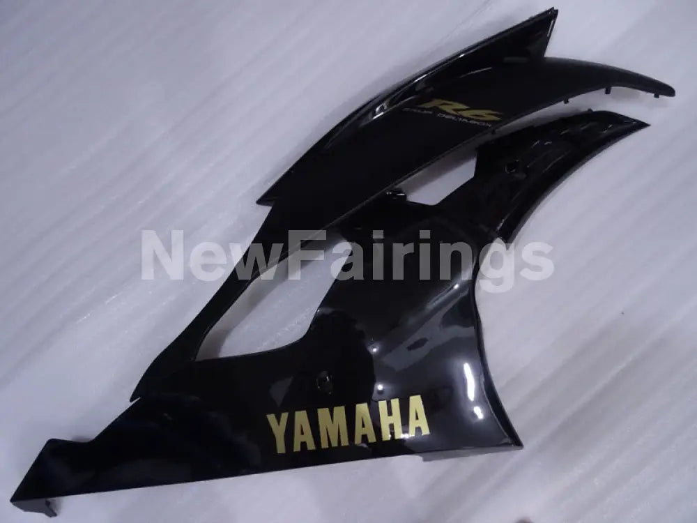 Black and Matte Black with Golden Stickers Factory Style - YZF-R6 08-16 Fairing Kit