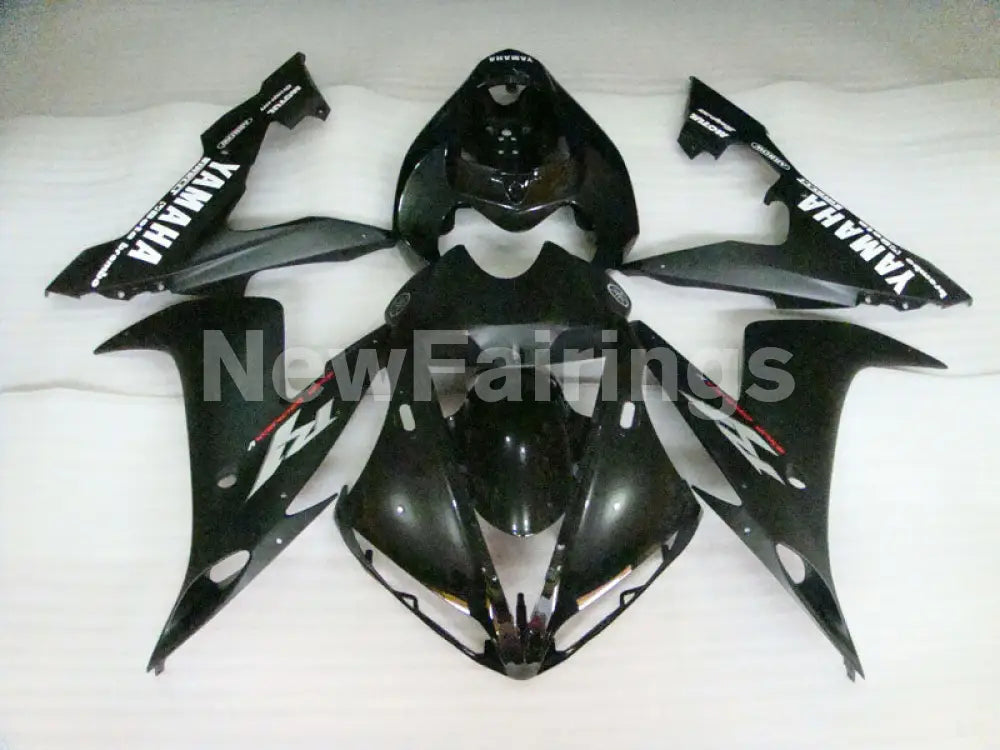 Black and Matte Black with white stickers Factory Style - YZF-R1 04-06 Fairing Kit