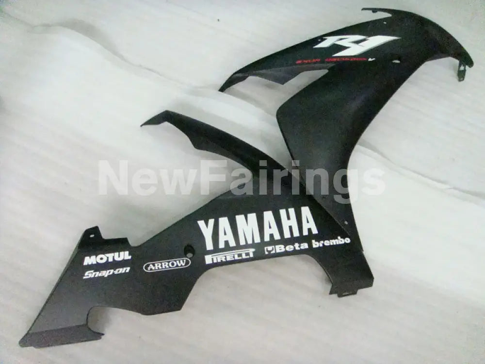 Black and Matte Black with white stickers Factory Style - YZF-R1 04-06 Fairing Kit