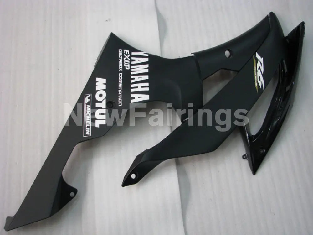 Black and Matte Black with White Stickers Factory Style - YZF-R6 08-16 Fairing Kit