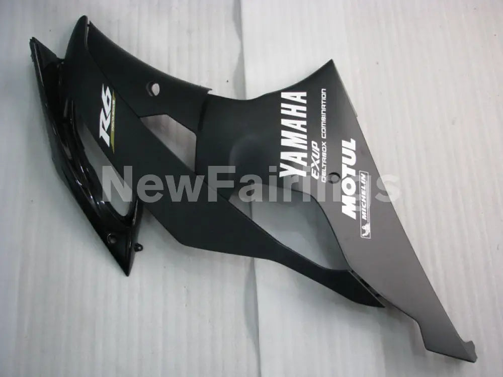 Black and Matte Black with White Stickers Factory Style - YZF-R6 08-16 Fairing Kit