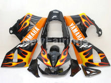 Cargar imagen en el visor de la galería, Black and Orange Flame - YZF-R1 00-01 Fairing Kit