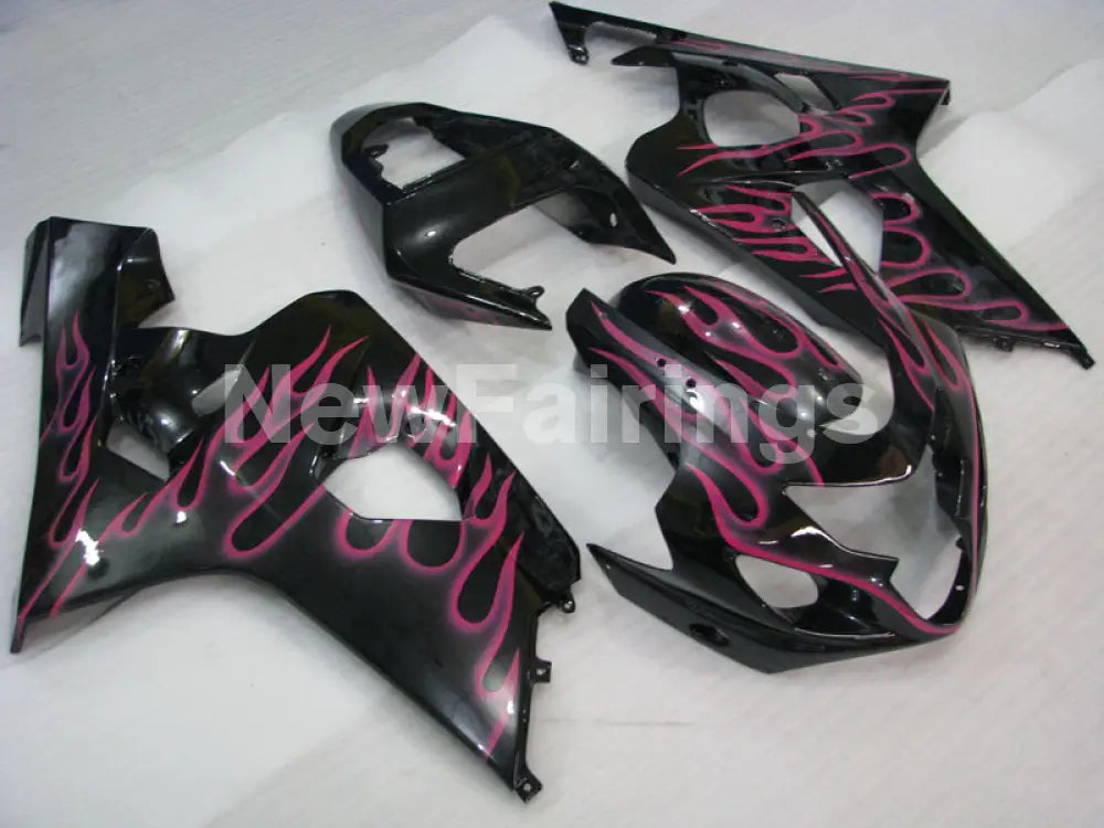 Black and Pink Flame - GSX-R600 04-05 Fairing Kit