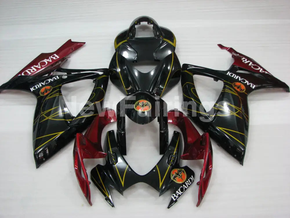Black and Red BACARDI - GSX-R750 06-07 Fairing Kit