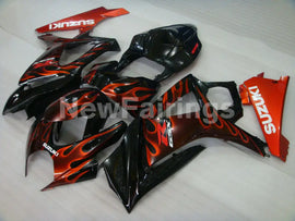 Black and Red Flame - GSX-R1000 07-08 Fairing Kit