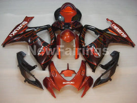 Black and Red Flame - GSX-R600 06-07 Fairing Kit
