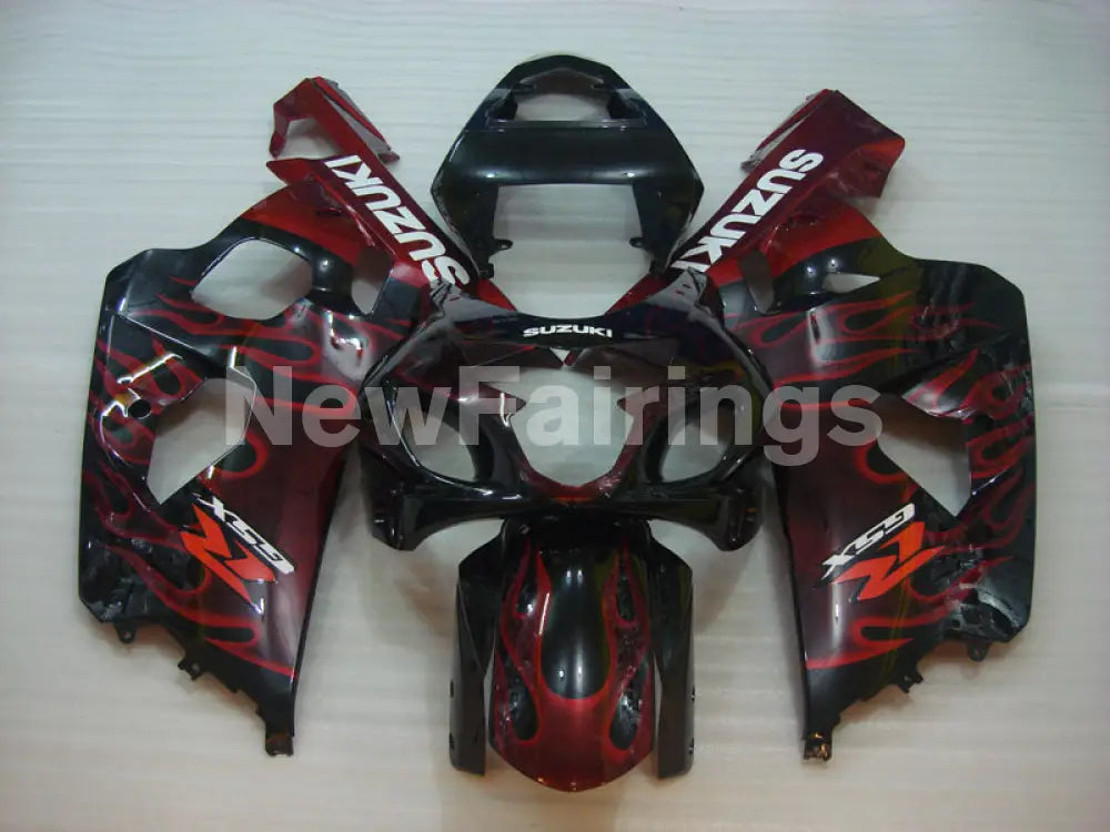 Black and Red Flame - GSX-R750 04-05 Fairing Kit