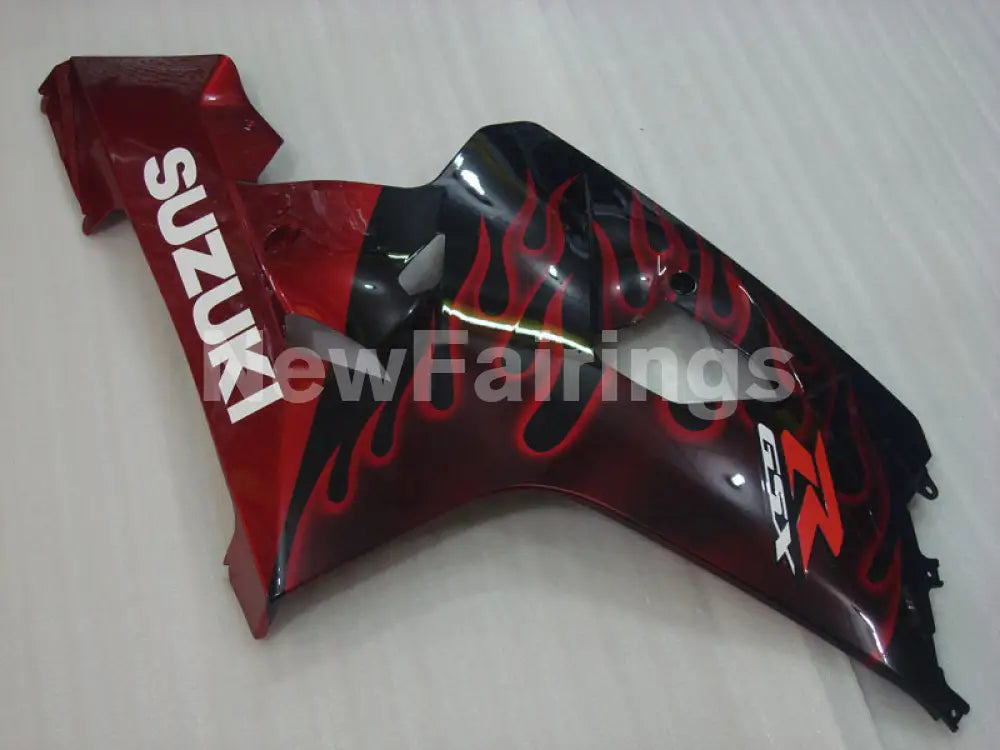Black and Red Flame - GSX-R750 04-05 Fairing Kit