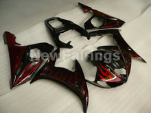 Cargar imagen en el visor de la galería, Black and Red Flame Without Decals - YZF-R6 03-04 Fairing Kit