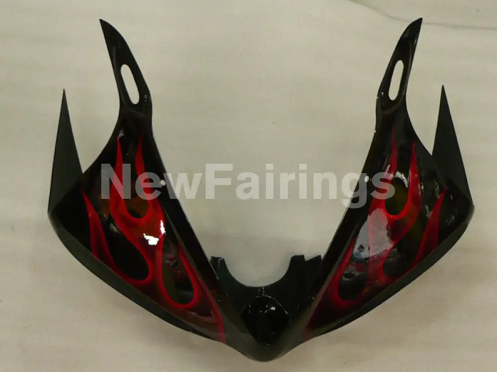 Black and Red Flame Without Decals - YZF-R6 03-04 Fairing Kit