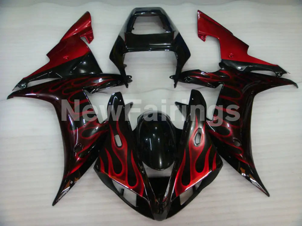 Black and Red Flame - YZF-R1 02-03 Fairing Kit