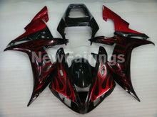 Cargar imagen en el visor de la galería, Black and Red Flame - YZF-R1 02-03 Fairing Kit