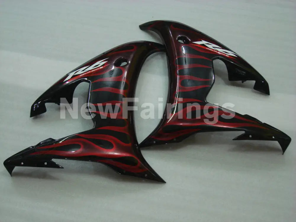 Black and Red Flame - YZF-R6 03-04 Fairing Kit