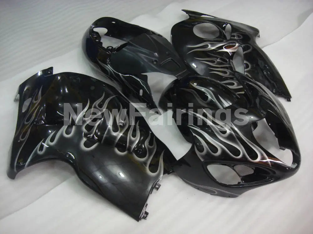 Black and Silver Flame - GSX1300R Hayabusa 99-07 Fairing Kit
