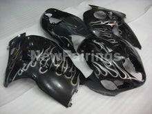 Cargar imagen en el visor de la galería, Black and Silver Flame - GSX1300R Hayabusa 99-07 Fairing Kit