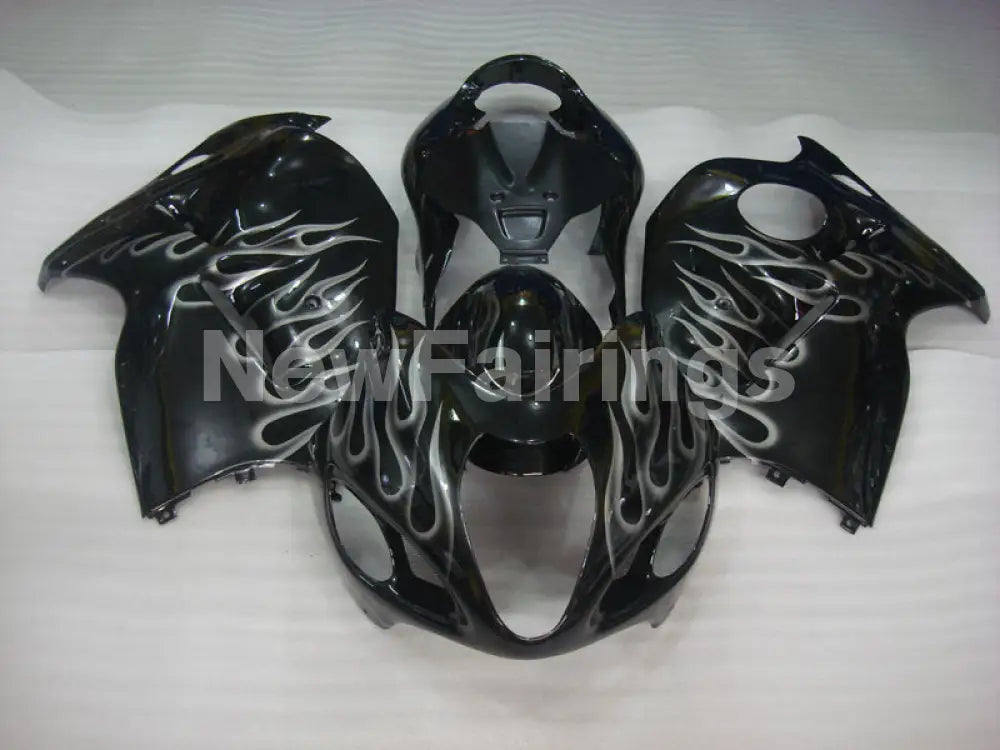 Black and Silver Flame - GSX1300R Hayabusa 99-07 Fairing Kit