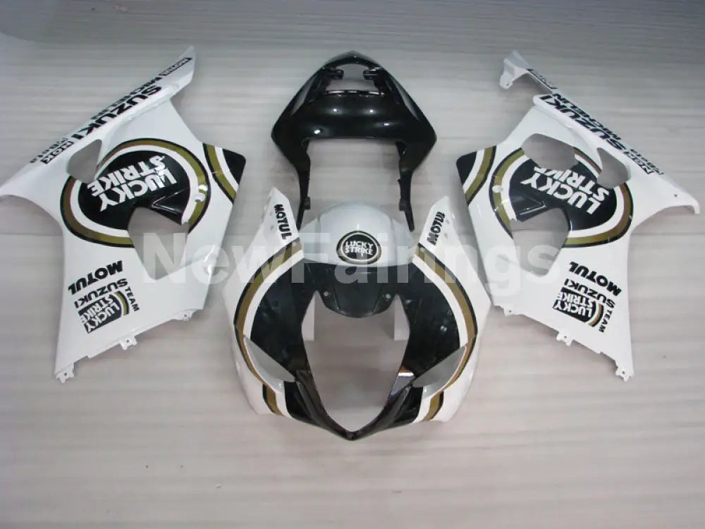 Black and White Lucky Strike - GSX-R1000 03-04 Fairing Kit