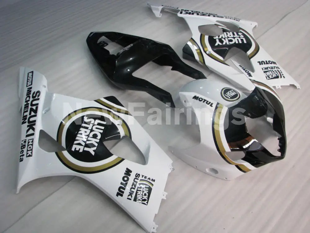Black and White Lucky Strike - GSX-R1000 03-04 Fairing Kit