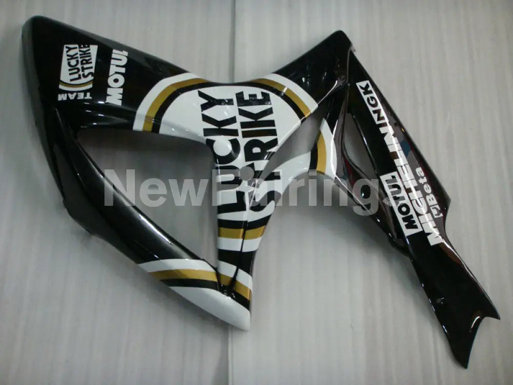 Black and White Lucky Strike - GSX-R600 06-07 Fairing Kit